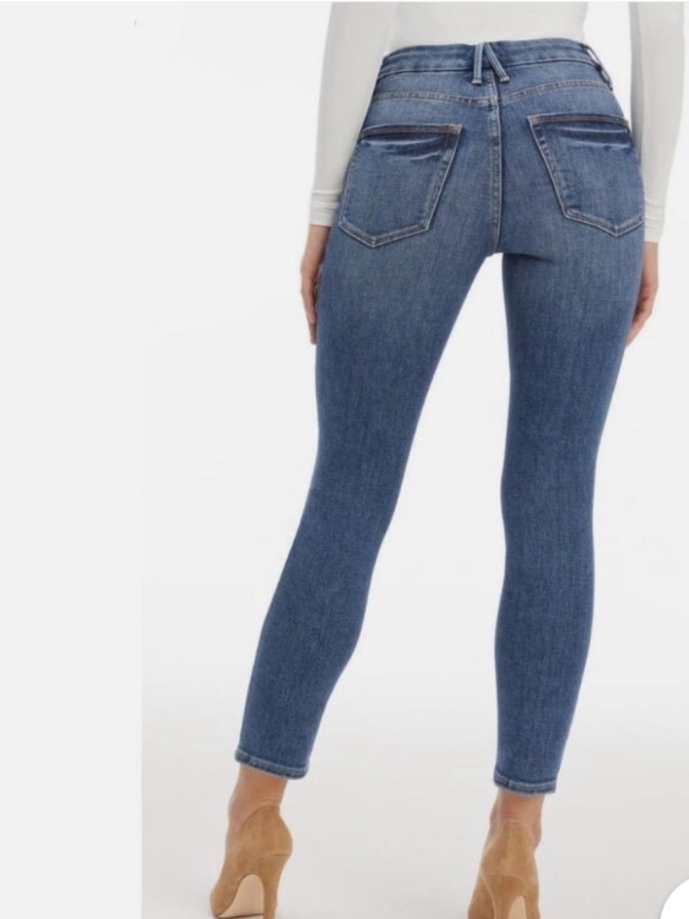 Good American Light Blue Ripped Skinny Jeans - Picture 6 of 6